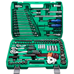 2024 High Quality Auto Repair Kit 121pcs Tool Box Set Ratchet Wrench Repair Tool Screwdrivers Vehicle Tools