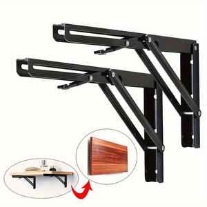 Furniture Hardware, Heavy-duty Stainless Steel Wall Mounted Folding Shelf Bracket, Space Saving Metal Triangular Shelf Bracket