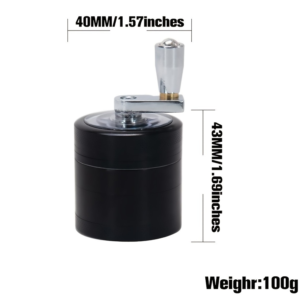 2024 Zinc Alloy 4 Layers Tobacco Grinder Spice Herb Mill Hand Crank Herb Grinder Zinc Alloy Smoke Size Smoking Accessories