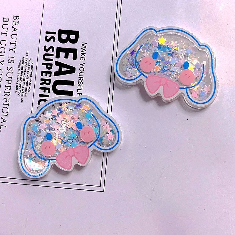 Wholesale Acrylic Charms Sanrio with Sequins Shaker Kuromi Diy Decor for Phone Case Hair Clip