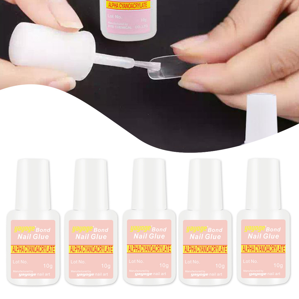 YAYOGE Nail Glue with Brush full bottle Bonder Bond for UV gel polish varnish Acrylic Nail False Tip