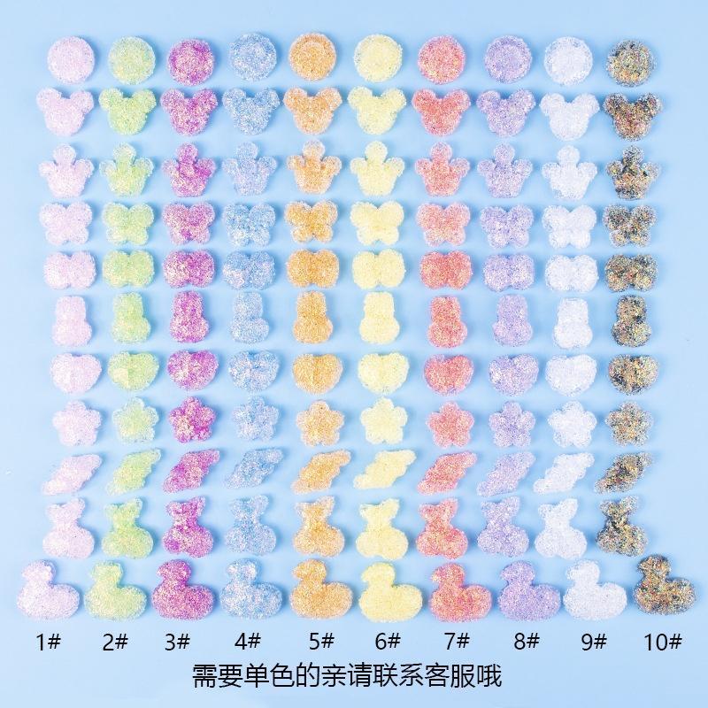 Kawaii  cartoon heart bow tie duck resin nail art charm cute cherry round rabbit diy cream glue 3d nail art charm decoration