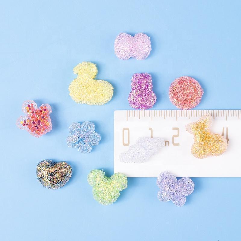 Kawaii  cartoon heart bow tie duck resin nail art charm cute cherry round rabbit diy cream glue 3d nail art charm decoration