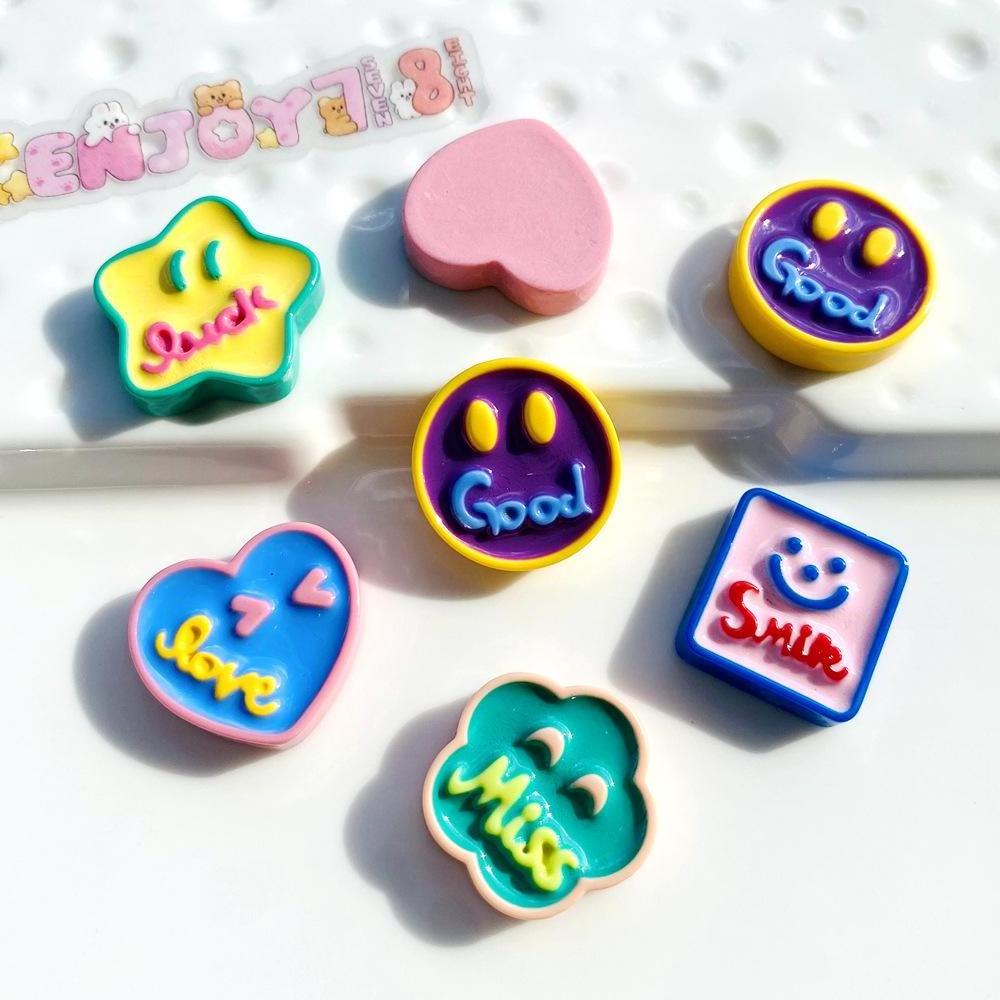 Smiley letter miniature resin charms mobile phone case hair accessories diy wholesale