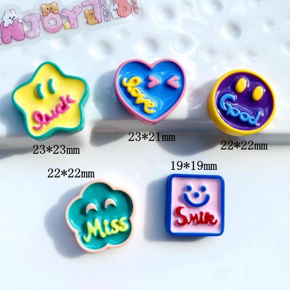 Smiley letter miniature resin charms mobile phone case hair accessories diy wholesale