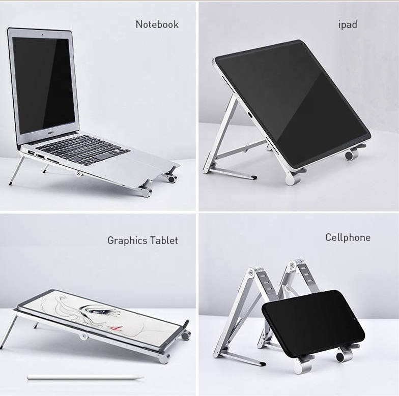 Linkway Multifunction Stand 3 In 1 Tablet Pc Phone Stand Portable Aluminum Alloy Mini Foldable Mobile Ipad Metal Laptop Stand