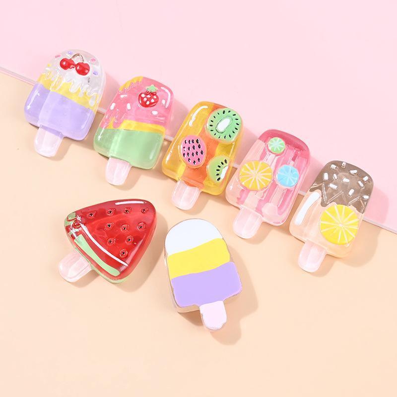 Wholesale doll house summer ice cream miniature food cream glue resin accessories diy phone case hair water cup slime charm