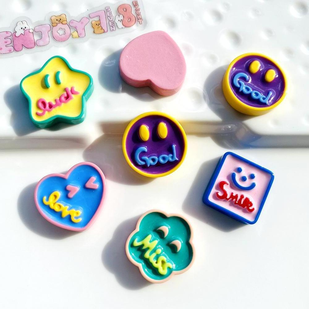 Smiley letter miniature resin charms mobile phone case hair accessories diy wholesale