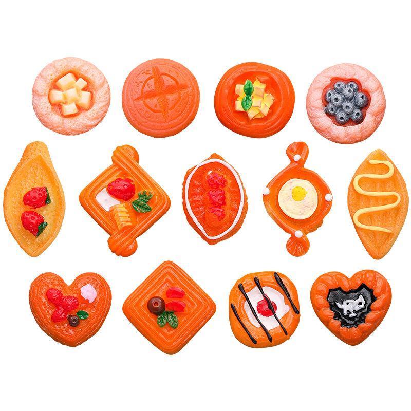 Mixed simulation miniature food play toy bread biscuits blessing bag diy cream glue handmade material bag resin accessories