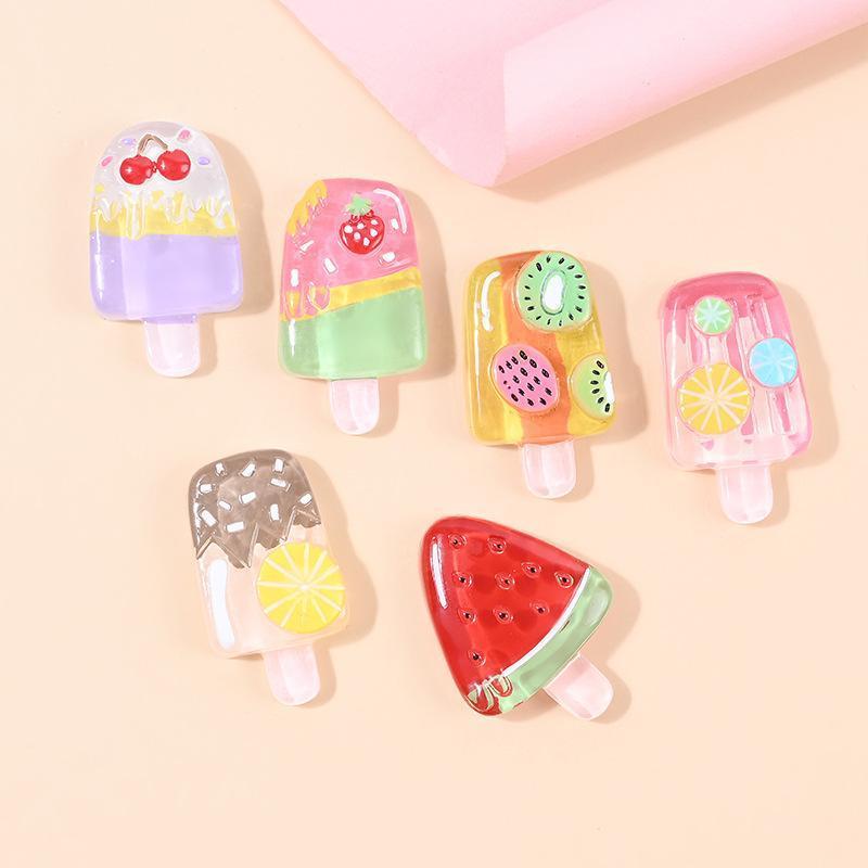 Wholesale doll house summer ice cream miniature food cream glue resin accessories diy phone case hair water cup slime charm