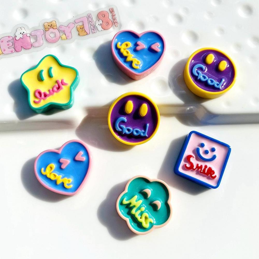 Smiley letter miniature resin charms mobile phone case hair accessories diy wholesale