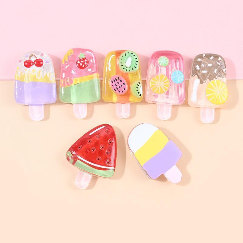 Wholesale doll house summer ice cream miniature food cream glue resin accessories diy phone case hair water cup slime charm