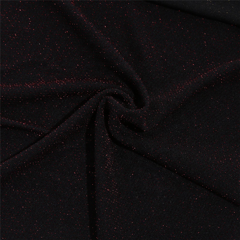 Wholesales modern shiny sequin pattern plain dyed jersey knitted warp black metallic fabric