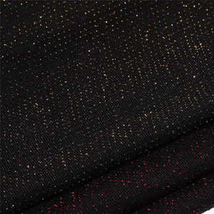 Wholesales modern shiny sequin pattern plain dyed jersey knitted warp black metallic fabric