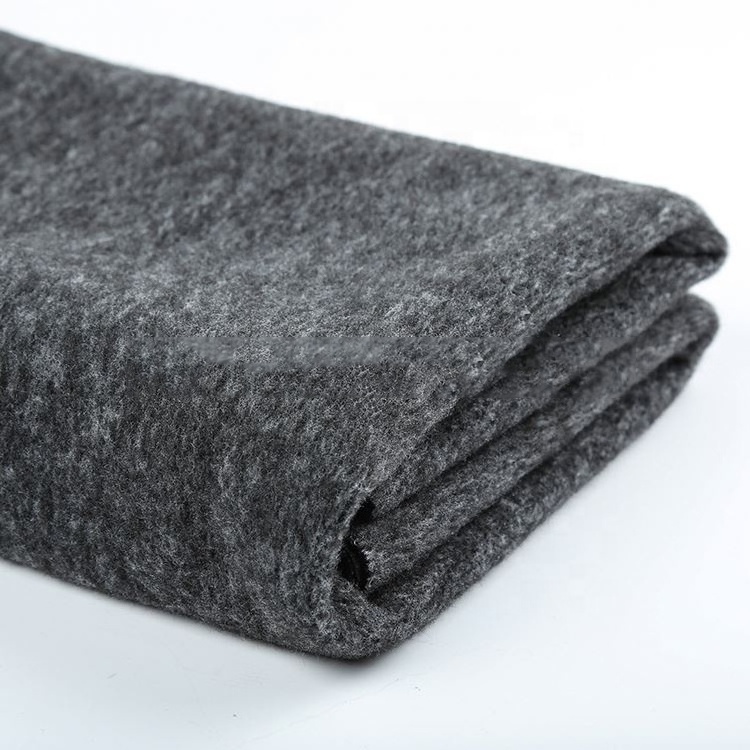 Custom pronto moda soft brush knitted fabric 100%polyester fleece brushed tricot tweed fabric for clothes