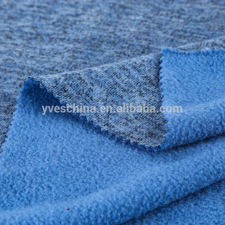 Soft and thick multi colors knit brushed polar fleece polyester rayon spandex fabric