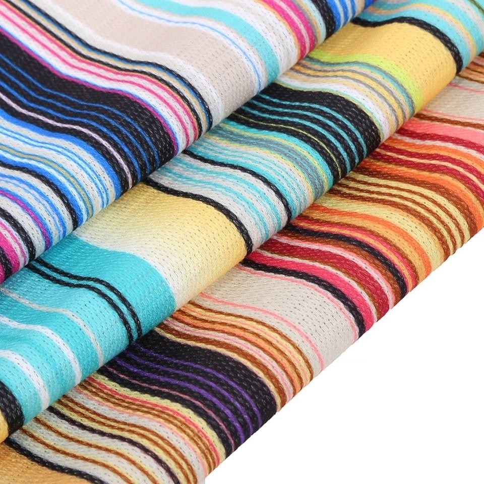 100% Polyester custom soft printed poly yarn dyed knit striped fabric multi colour