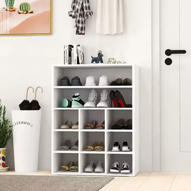 Hot sale Cube Stackable Wood Shoe Rack Organizer wood shoe cabinet