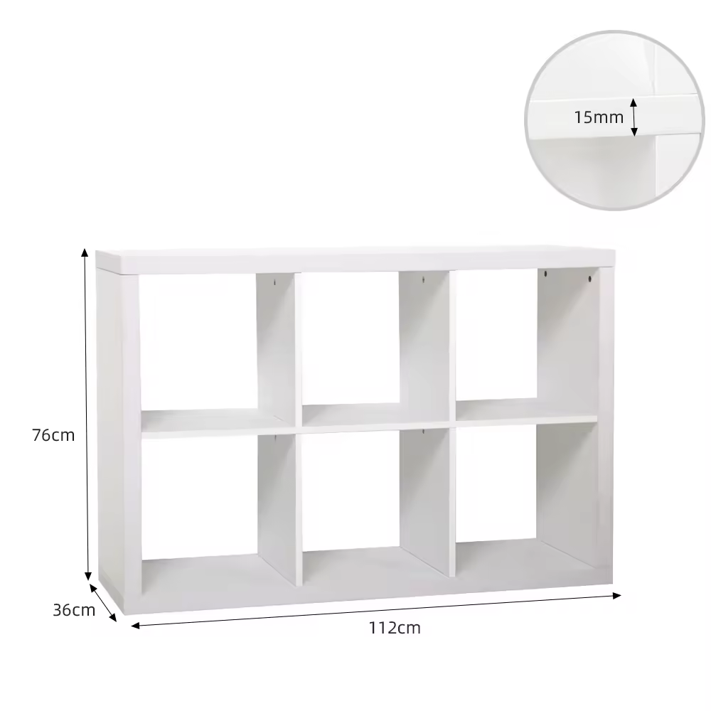 Home Office Organizer Display White 6 Cube Storage Bookcase Shelf Small Industrial Book Shelf Wall Square Bookcase Shelf