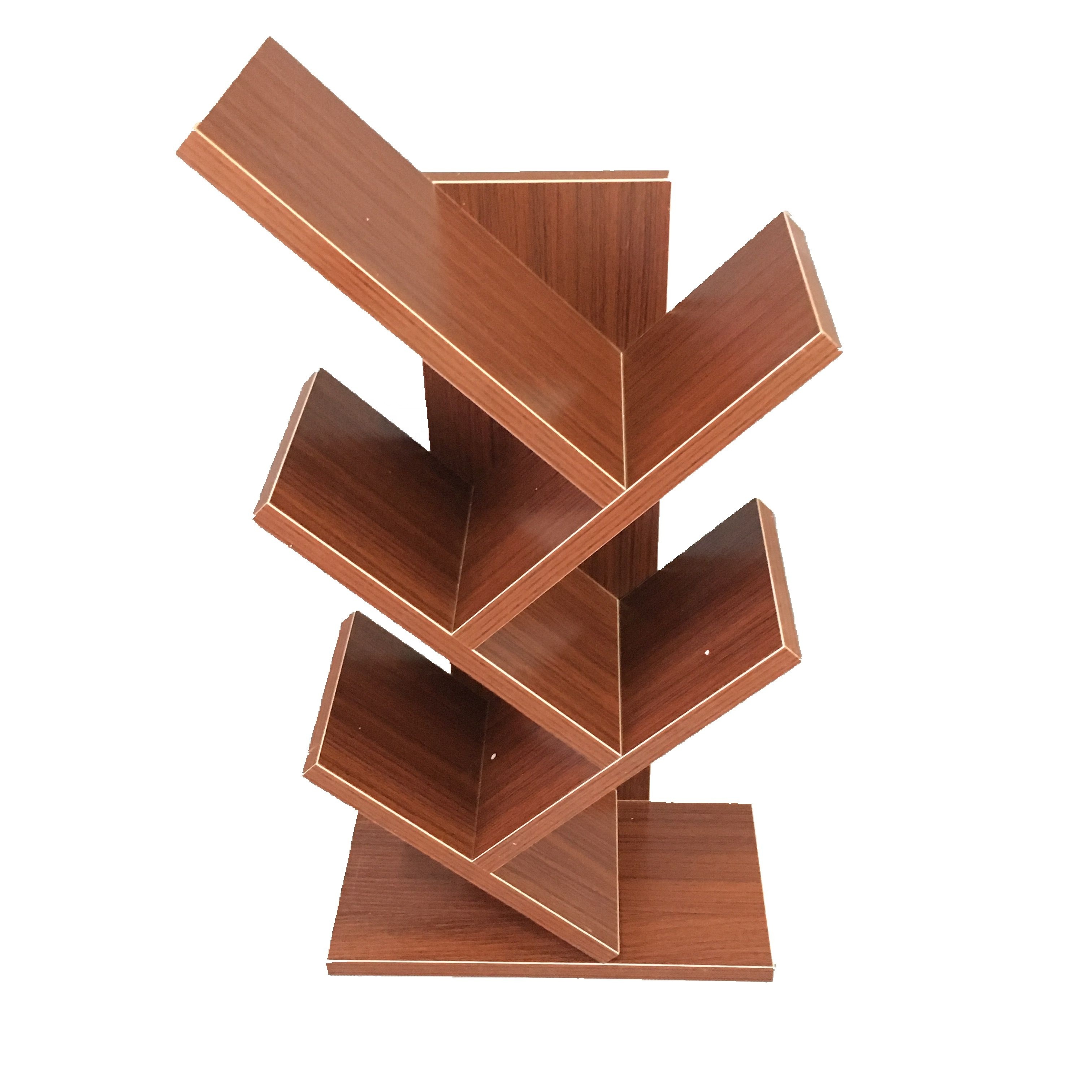 wood material modern bookcase tree branch bookshelf for home use