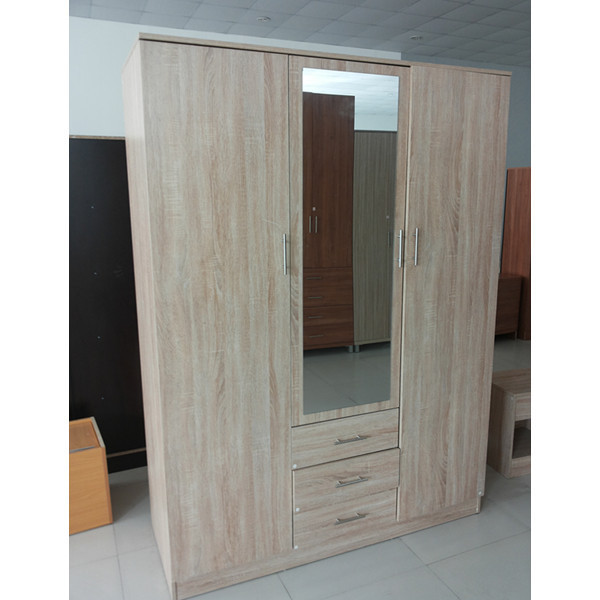 hot sale white color wood bedroom 3 doors wardrobe closet