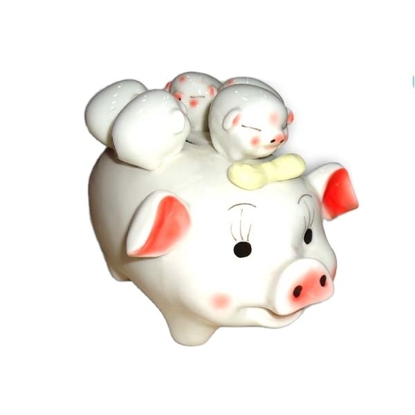 Ceramic White Piggy Banks For Kids Kids Coin Money Bank Holiday Souvenir Gifts