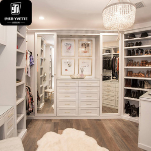 Guangzhou wardrobe manufacture Customized Solid Wood Walk In Bedroom Wardrobe Armoire Closet