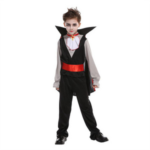 Halloween Cosplay Children Cool Vampire Costume 110-140cm Masquerade Noble Royal Clothing Outfit