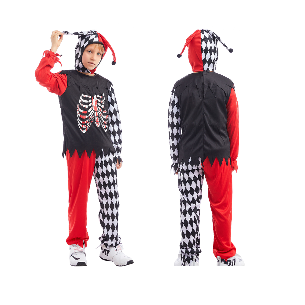 Wholesale Carnival Circus Clown Set Mardi Gras Funny Joker Chuckle King ChildHalloween Costumes For Boys