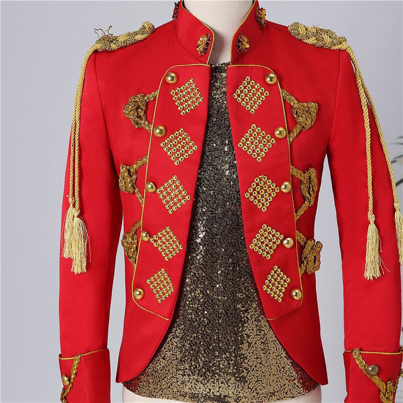 Renaissance Men's Suits Vintage Jacket  King Prince Royal Court Coat Stage Wear Costume Homme