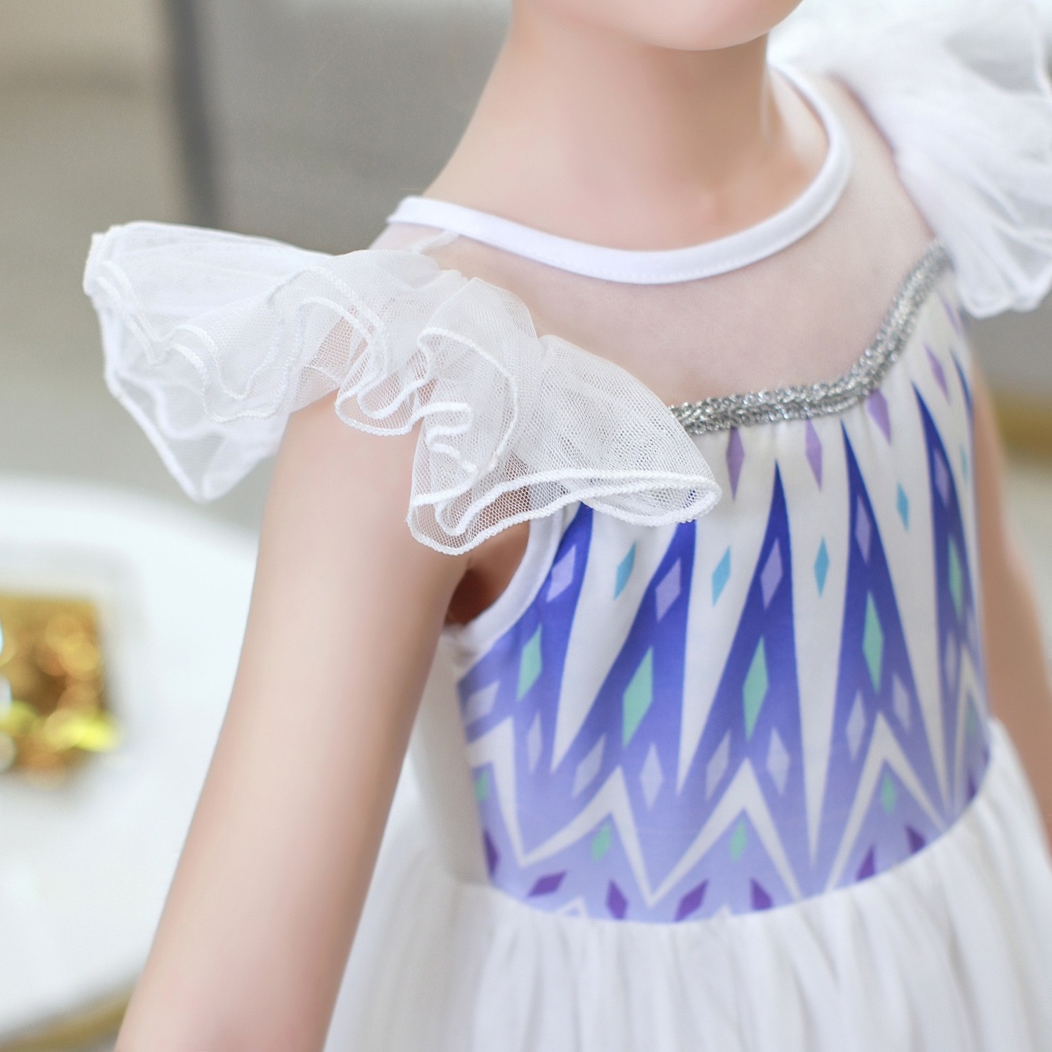 New Elsa Costume Kids Princess Dress Birthdays Party Fairy Angle Sweet Disguise Dresses Cosplay Costume