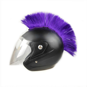 Creative Multi Color PET Motorcycle Bike Helmet Mohawk Synthetic Wigs Decorative Sticker