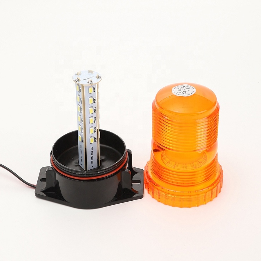 High Quality LED Yellow Flash Beacon Warning Strobe Light For Car Heavy Duty Tractor Forklift 12-80V