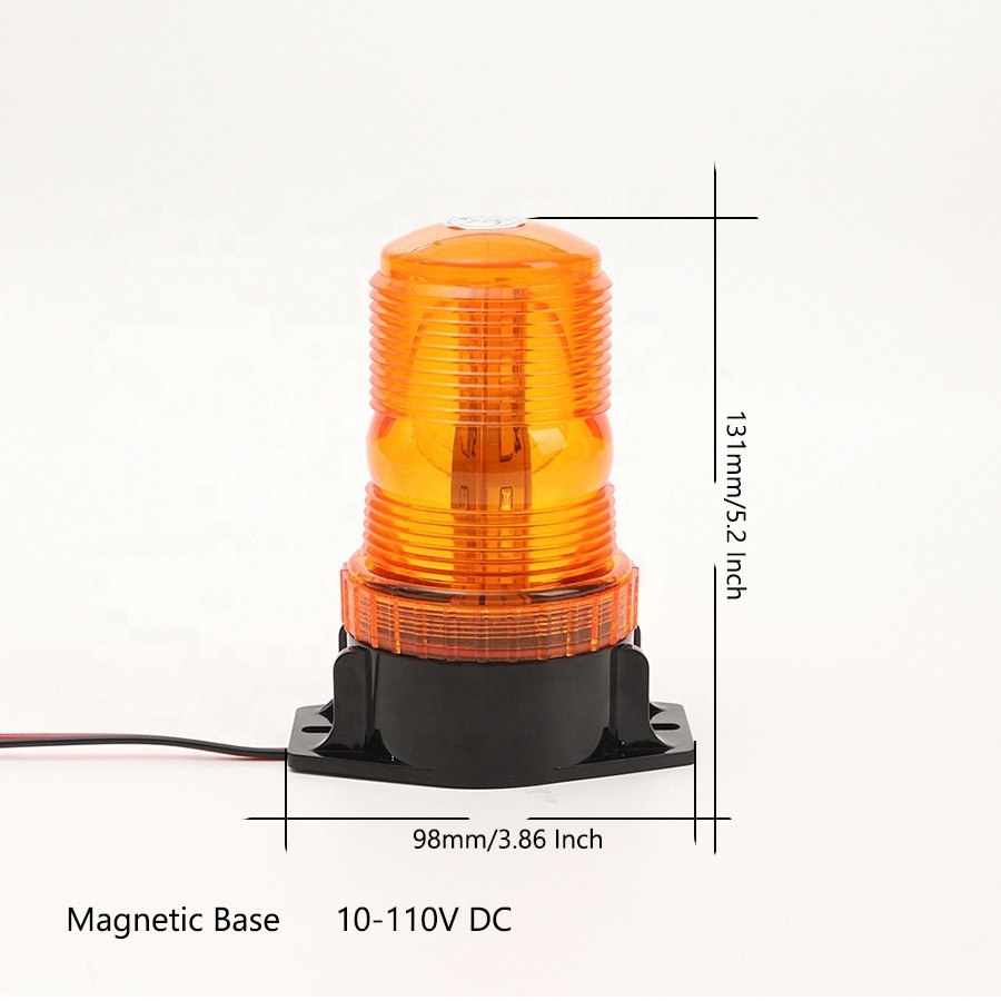 High Quality LED Yellow Flash Beacon Warning Strobe Light For Car Heavy Duty Tractor Forklift 12-80V