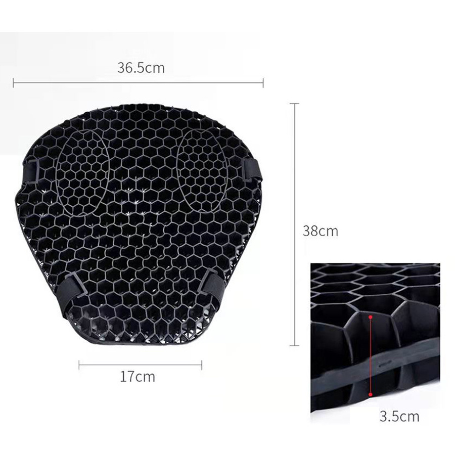 High Quality No Need Air Charging Honeycomb Breathable Shock Absorbing Decompression TPE Motorcycle Seat Cushion