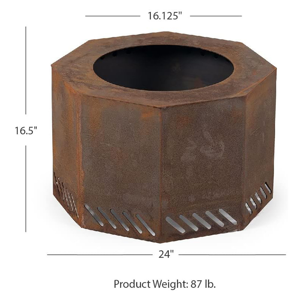 Manufacturer New Trend Hexagon Design Outdoor Garden Corten Steel Smokeless Fire Pit