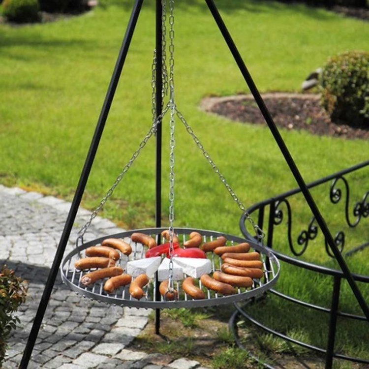 New Design High Quality Bbq Tripod Swing Charcoal Grill Factory Custom Outdoor Metal Patio Hanging Fire Pit Grill