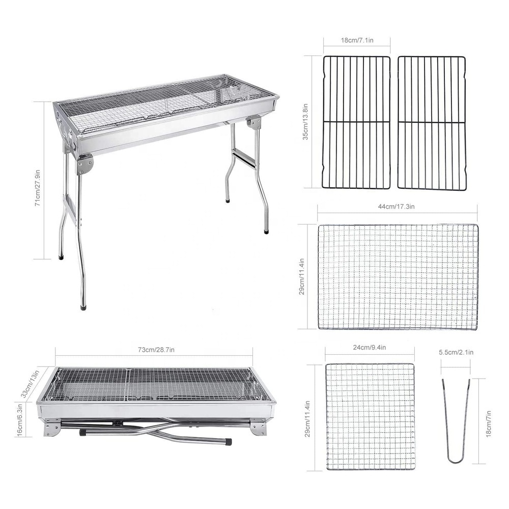 Portable Bbq Grill manufacturers Outdoor Camping Foldable Barbecue Charcoal Folding Stainless Steel Bbq Grill