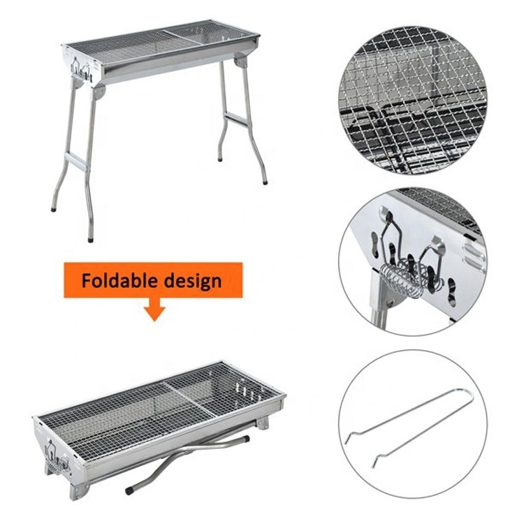 Portable Bbq Grill manufacturers Outdoor Camping Foldable Barbecue Charcoal Folding Stainless Steel Bbq Grill