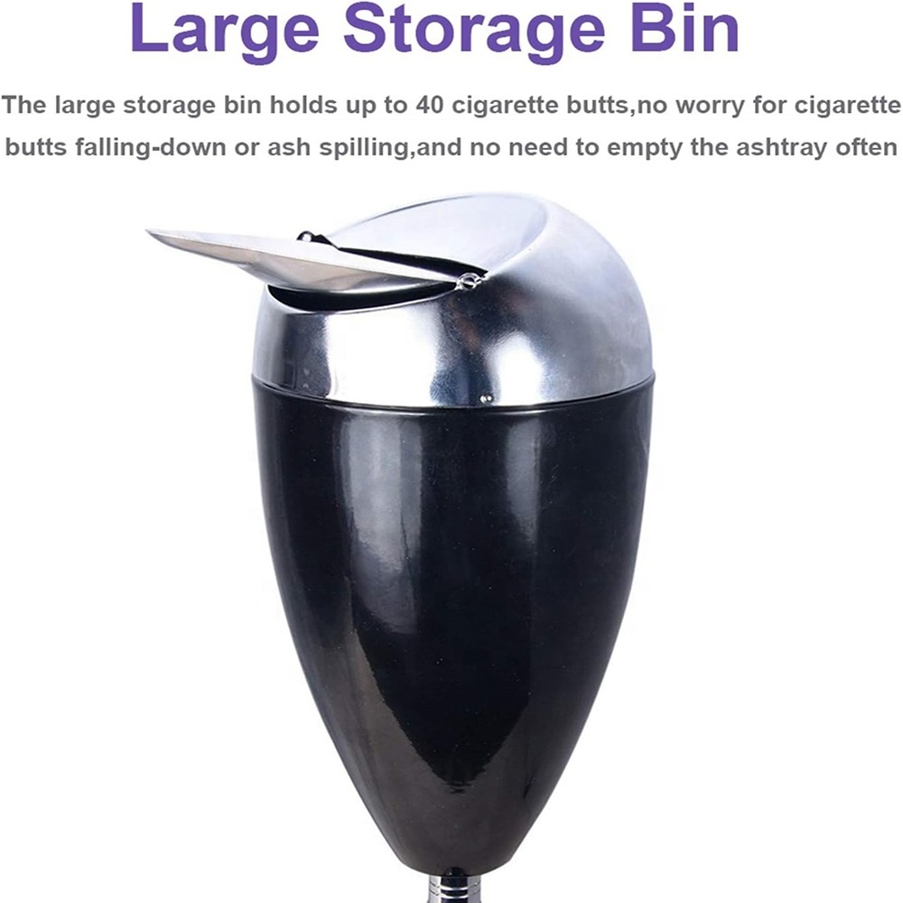 Standing Cigar Ashtray Outdoor Big Stainless Steel Stand Up Cigarette Butt Ashtray