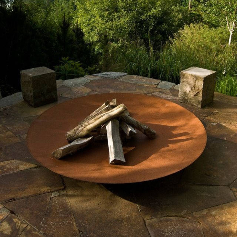 Smokeless Outdoor Garden Camp Decorative Round Vertical Wood  Barbecue Metal Corten Steel Fire Pit