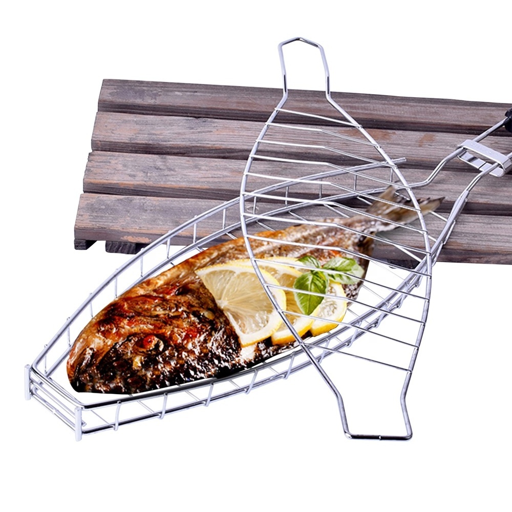 Heat Resistant Nonstick Barbecue Reusable Bbq Rotisserie Sausage Fish Bbq Grill Basket