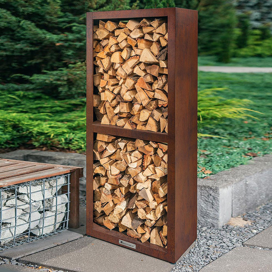 Galvanized Firewood Shelf Top Picked Fireplace Portable Small Wall Mount Storage Log Firewood Display Rack