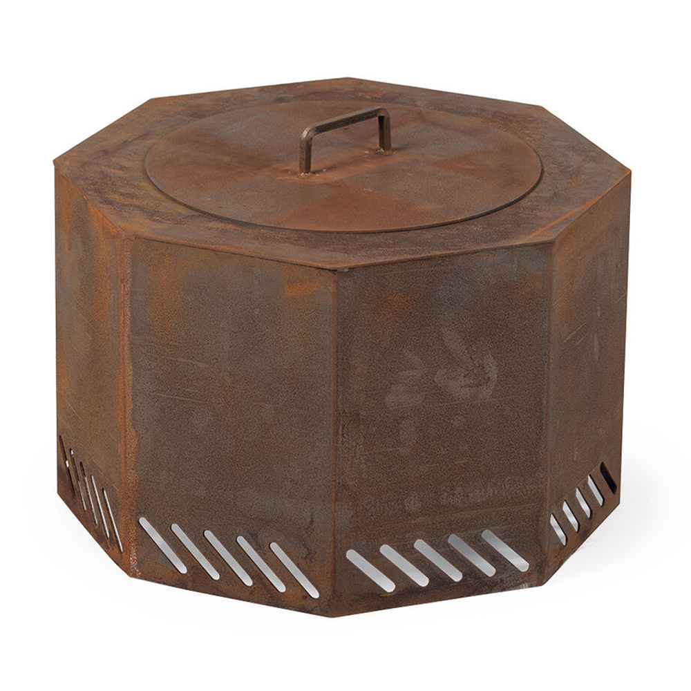 Custom Charcoal Camping Fire Pit 24 Inch Outdoor Carbon Corten Steel Wood Burning Smokeless Bonfire Fire Pit