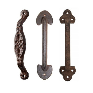 Hot Sales Good Quality Black Vintage Cast Iron Sliding Barn Door Handle Metal Decorative Rustic Iron Door Handles