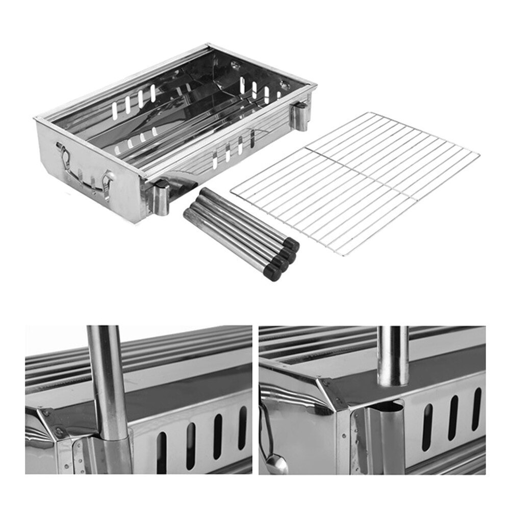 Manufacturer Custom Suit For 3-5 People Outdoor Portable Stainless Steel Folding Campfire Barbecue Tabletop Grill