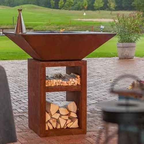 Outdoor Dining Fire Pit Steel Barbecue Camping Bbq Grilling Wholesale Garden Vertical Pop Up Fire Pits