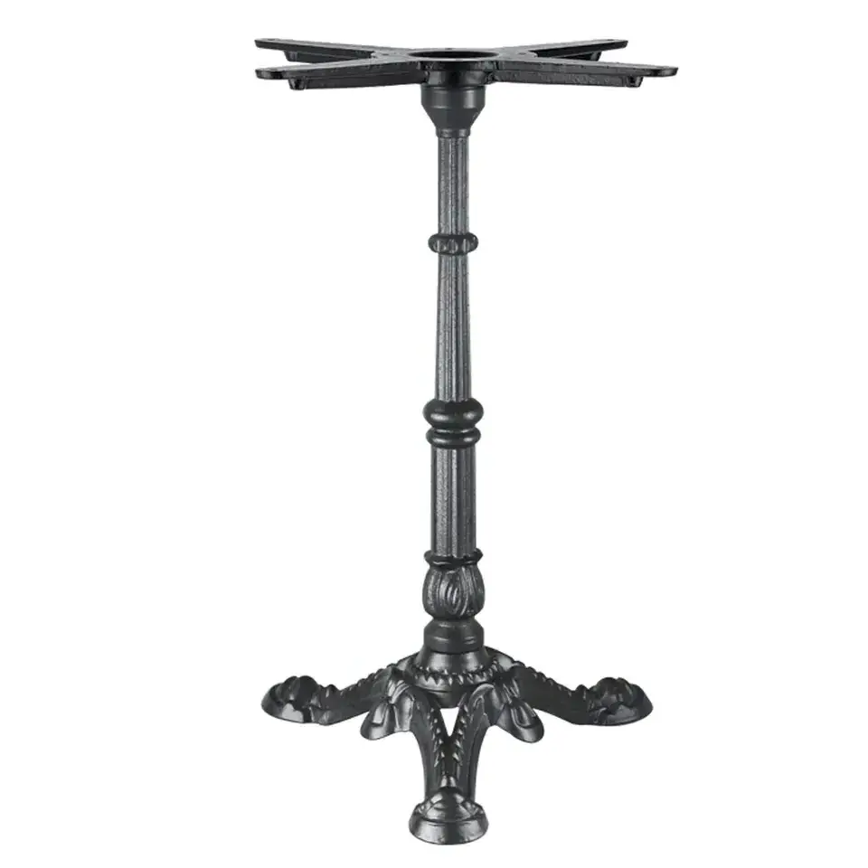 Custom Wholesale Pedestal Furniture Legs Adjustable Cast Iron Stainless Steel Coffee Dining Bar Metal Table Base