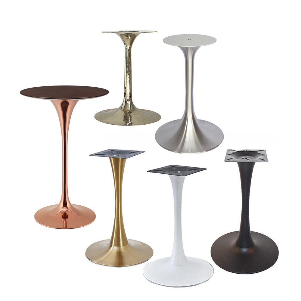 Stainless Steel Aluminum Pedestal Tulip Dining Side Coffee Metal Table Base Legs Restaurant Cast Iron Table Base