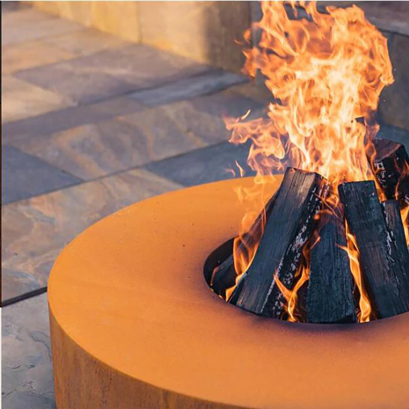 Manufacturer Wholesale Outdoor Garden Corten Steel Wood Burning Fire Pit Fire Table